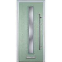 Door-Stop Cottage Chartwell Green Left Hand GRP Composite Door with Long Narrow Glazing - 840 x 2100mm