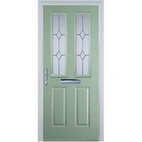 Door-Stop 2 Panel 2 Square Chartwell Green Right Hand GRP Composite Door - 840 x 2100mm