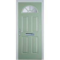 Door-Stop 4 Panel Sunburst Chartwell Green Right Hand GRP Composite Door - 840 x 2100mm