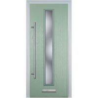 Door-Stop Cottage Chartwell Green Right Hand GRP Composite Door with Long Narrow Glazing - 840 x 2100mm