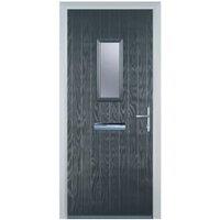 Door-Stop 1 Square Anthracite Grey Left Hand GRP Composite Door - 920 x 2100mm