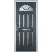 Door-Stop 4 Panel Sunburst Anthracite Grey Right Hand GRP Composite Door - 840 x 2100mm