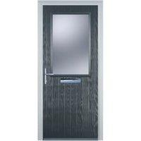 Door-Stop Cottage Half Glazed Anthracite Grey Right Hand GRP Composite Door - 840 x 2100mm