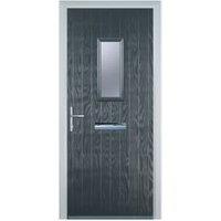Door-Stop 1 Square Anthracite Grey Right Hand GRP Composite Door - 920 x 2100mm