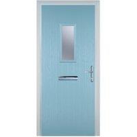 Door-Stop 1 Square Duck Egg Blue Left Hand GRP Composite Door - 920 x 2100mm