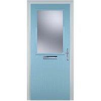 Door-Stop Cottage Half Glazed Duck Egg Blue Left Hand GRP Composite Door - 920 x 2100mm