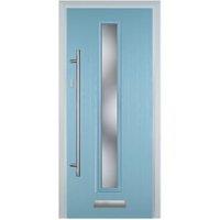 Door-Stop Cottage Duck Egg Blue Right Hand GRP Composite Door with Long Narrow Glazing - 840 x 2100mm