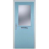 Door-Stop Cottage Half Glazed Duck Egg Blue Right Hand GRP Composite Door - 840 x 2100mm