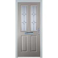 Door-Stop 2 Panel 2 Square Agate Grey Left Hand GRP Composite Door - 840 x 2100mm