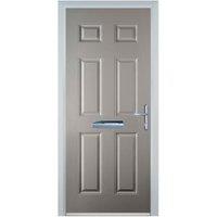 Door-Stop 6 Panel Agate Grey Left Hand GRP Composite Door - 920 x 2100mm
