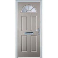 Door-Stop 4 Panel Sunburst Agate Grey Left Hand GRP Composite Door - 920 x 2100mm