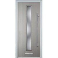 Door-Stop Cottage Agate Grey Left Hand GRP Composite Door with Long Narrow Glazing - 920 x 2100mm