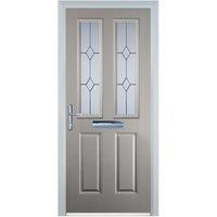Door-Stop 2 Panel 2 Square Agate Grey Right Hand GRP Composite Door - 840 x 2100mm