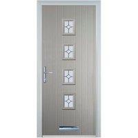 Door-Stop 4 Square Agate Grey Right Hand GRP Composite Door with Flair Glass - 840 x 2100mm