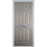 Door-Stop 6 Panel Agate Grey Right Hand GRP Composite Door - 920 x 2100mm