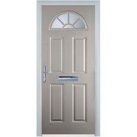 Door-Stop 4 Panel Sunburst Agate Grey Right Hand GRP Composite Door - 920 x 2100mm