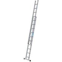 Zarges Everest 2 x 10 D-Rung Aluminium Double Extension Ladder - Max Height 4.93m