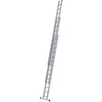 Zarges Everest 3 x 14 D-Rung Aluminium Treble Extension Ladder - Max Height 9.45m