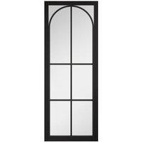 LPD Internal Astoria Clear Glazed Pre-Finished Black Solid Core Door - 686 x 1981mm