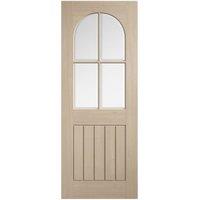 LPD Internal Mexicano Arched Square Top Clear Bevelled Glazed Pre-Finished Blonde Oak Solid Core Door - 762 x 1981mm
