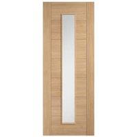LPD Internal Carini Clear Glazed Long Light Pre-Finished Oak Solid Core Door - 826 x 2040mm