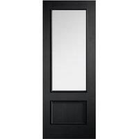 LPD Internal Murcia Clear Glazed Pre-Finished Charcoal Black Solid Core Door - 838 x 1981mm