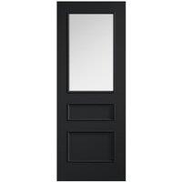 LPD Internal Toledo Clear Glazed Pre-Finished Charcoal Black Solid Core Door - 762 x 1981mm
