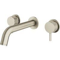 Melbury Pro Dual Lever Wall Mounted Concealed Basin Mixer Tap - Brushed Nickel