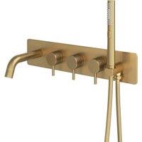 Melbury Pro Wall Mounted Concealed Bath Shower Mixer - Brushed Bass