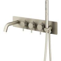 Melbury Pro Wall Mounted Concealed Bath Shower Mixer - Brushed Nickel