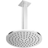 Hadleigh 250mm Wall Mounted Round Shower Head with Square Arm - Chrome