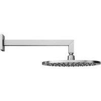 Hadleigh 250mm Ceiling Mounted Round Shower Head with Square Arm - Chrome