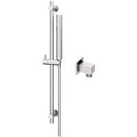 Hadleigh Shower Riser Rail, Wall Outlet, Hose & Handset Accessories Kit - Chrome