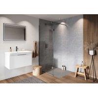 Corlea PVC Matt Grey Marble Single Shower Panel - 2400 x 1000mm