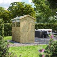 Powersheds Premium Apex Pressure Treated Shed - 8 x 4ft