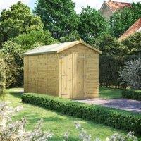 Powersheds Premium Apex Double Door Pressure Treated Windowless Shed - 14 x 6ft