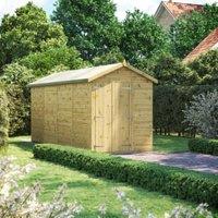 Powersheds Premium Apex Double Door Pressure Treated Windowless Shed - 16 x 6ft