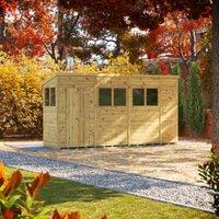 Powersheds Premium Pent Pressure Treated Shed - 14 x 4ft