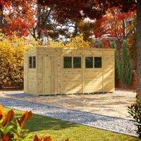 Powersheds Premium Pent Pressure Treated Shed - 14 x 6ft