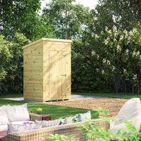 Powersheds Premium Pent Pressure Treated Windowless Shed - 4 x 4ft