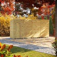 Powersheds Premium Pent Pressure Treated Windowless Shed - 16 x 4ft