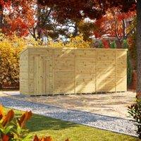 Powersheds Premium Pent Pressure Treated Windowless Shed - 18 x 4ft