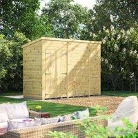 Powersheds Premium Pent Double Door Pressure Treated Windowless Shed - 10 x 4ft