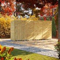Powersheds Premium Pent Double Door Pressure Treated Windowless Shed - 16 x 4ft