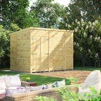 Powersheds Premium Pent Double Door Pressure Treated Windowless Shed - 10 x 6ft
