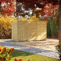 Powersheds Premium Pent Double Door Pressure Treated Windowless Shed - 12 x 6ft