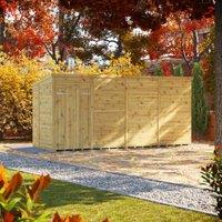 Powersheds Premium Pent Double Door Pressure Treated Windowless Shed - 16 x 6ft