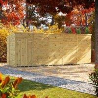 Powersheds Premium Pent Double Door Pressure Treated Windowless Shed - 20 x 6ft