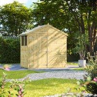 Powersheds Premium Double Door Apex Pressure Treated Shed - 4 x 8ft