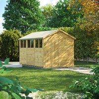 Powersheds Premium Double Door Apex Pressure Treated Shed - 12 x 8ft